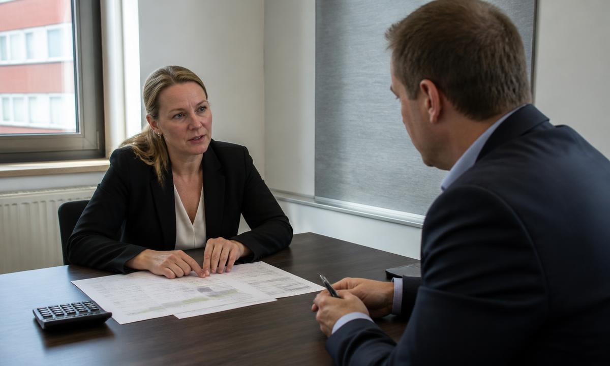 Unternehmerin bespricht die Finanzierung ihres Betriebs mit einem Bankberater
